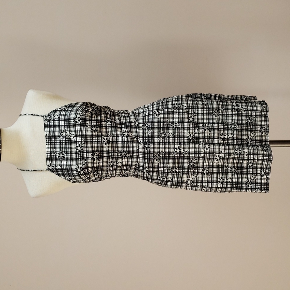 Urban Outfitters Plaid Eyelet Mini Dress